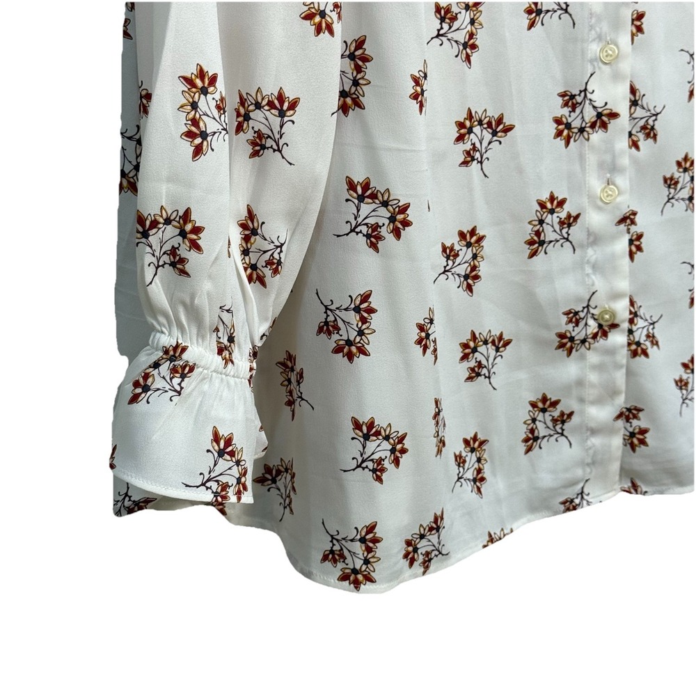 Loft Womens Plus Size 18 Long Sleeve Top Multicolored Floral Button Up Blouse - Picture 3 of 9